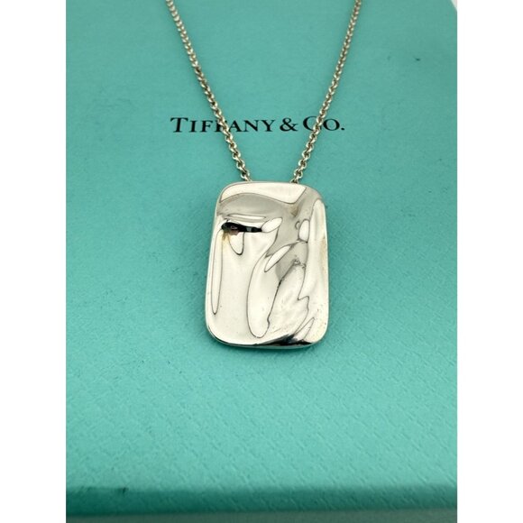 Vintage Tiffany & Co. Abstract Christ Pendant Necklace by Elsa Peretti 28" - Picture 1 of 9